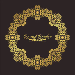 Luxury Gold round floral frame design