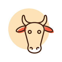 Cow vector flat icon. Animal head sign