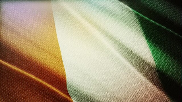 cote d ivoire flag is waving 3D animation. cote d ivoire flag waving in the wind. National flag of cote d'ivoire. flag seamless loop animation. high quality 4K resolution