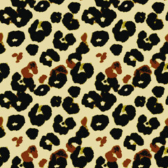 Vector Animal Leather Texture. Cheetah Dots Watercolor Repeat. Jungle Print. Brown Luxury Leopard Dots. Vector Animal Skin Seamless Textile. Tropical Modern Pattern. Watercolor Tie Dye Paint.