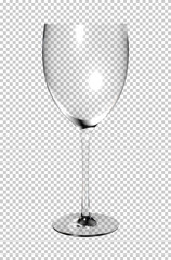 Transparent glass for wine or brandy or champagne