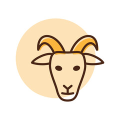 Goat vector flat icon. Animal head sign