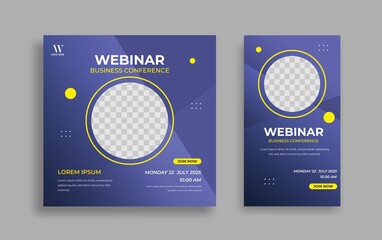 Modern webinar Editable Social Media banner template. Anyone can use this Easy Design Promotion web banner for social media. Modern elegant sales and discount promotions - Vector.