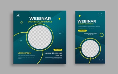 Modern webinar Editable Social Media banner template. Anyone can use this Easy Design Promotion web banner for social media. Modern elegant sales and discount promotions - Vector.