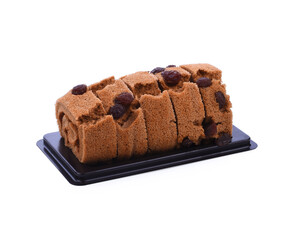 Tasty chocolate cake isolated on white