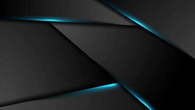 Black abstract corporate motion background with blue glowing light. Seamless looping. Video animation Ultra HD 4K 3840x2160