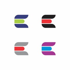 Abstract Letter E Logo Vector 002