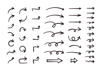 手描き矢印　太線