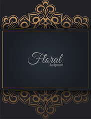 Luxury dark floral ornament background concept