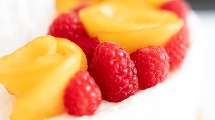 Fruits on cake