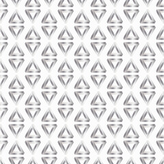 Abstract seamless pattern with Penrose Triangles. White and silver vector background.