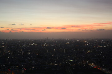 Fototapeta na wymiar Tokyo Cityscape at dusk in Tokyo city, Japan - 東京 夕暮れの景色
