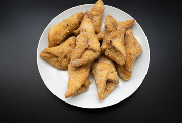 close-up of pestiños. Christmas or Easter sweet, typical of Andalusia and other areas of Spain
