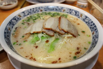 Japanese Food, Kumamoto Ramen Noodles in Kumamoto, Japan - 日本料理 熊本ラーメン	