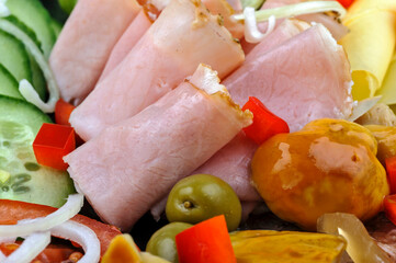 śniadanie, jedzenie, pomidor, zdrowa, sałata, swiezy, jarzyna, posiłek, zieleń, płyta, dieta, czerwień, jarzyna, pomidor, ser, lunch, dania, wegetarianin, cebula, przepyszny, naturalny, szynka, ogórek