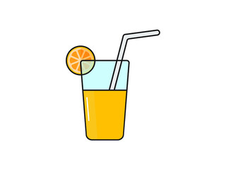 glass of orange juice and orange