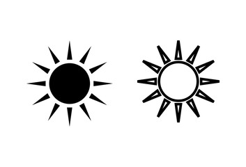 Sun icon set. Brightness Icon vector