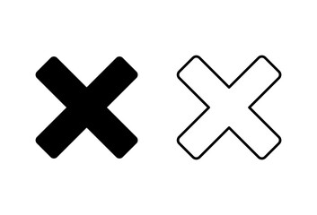 Obraz premium Close icon set. Delete icon vector. cross sign