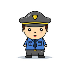 Kawaii illustration police vector graphics