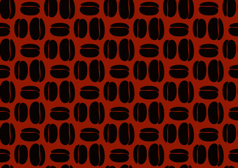 coffee beans arranged in monochrome. colorful seamless pattern. brown, orange background. horizontal cover. a4. business layout, corporate identity, universal template, brochure, coffee advertising.