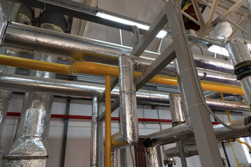 New pipeline on ceiling In boiler Center