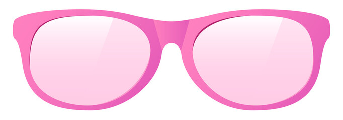 vector pink sunglasses on white background