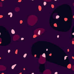 seamless pattern, abstract background, colored spots on a dark background, sketch handmade sloppy