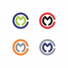 Abstract Letters CM or MC Logo Vector 001