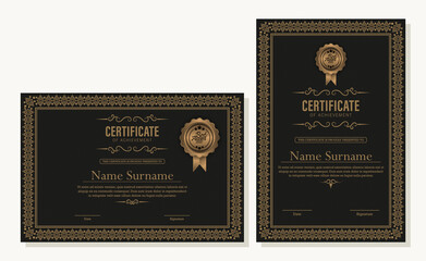 Achievement certificate template in vintage style