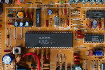Electronic circuit board close up
