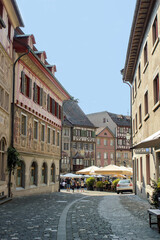 Stein Am Rhein. Switzerland. Ancient city with unique architecture and the facades of the houses covered by wall paintings