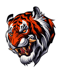Obraz premium Tiger head in Japanese style depiction