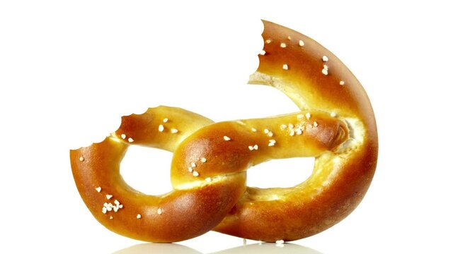 Eating Brezel isolated on white Background - Animation