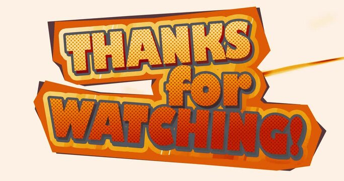 The inscription THANKS FOR WATCHING stylized as vintage intro background. An endlessly looped backing for thanking viewers for watching a video or stream.