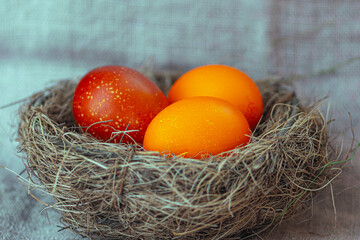 Nest mit Eiern Osternest Ostereier