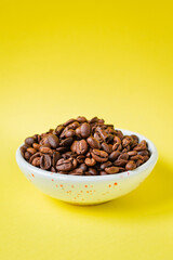coffee beans freshly roasted arabica or robusta blend snack future drink healthy meal top view copy space for text food background rustic image