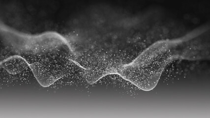 Internet technology network. Abstract black and white background. Large amount of data. 3d rendering.