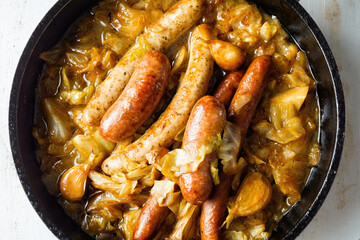 rustic cabbage stew with sausage