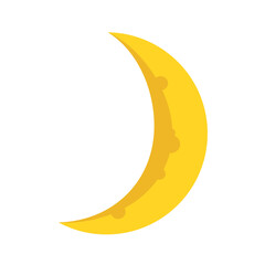 Obraz na płótnie Canvas Yellow cartoon moon for fesign on white