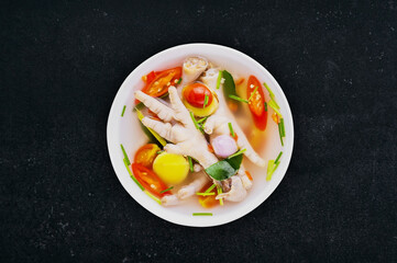 Chicken feet spicy soup