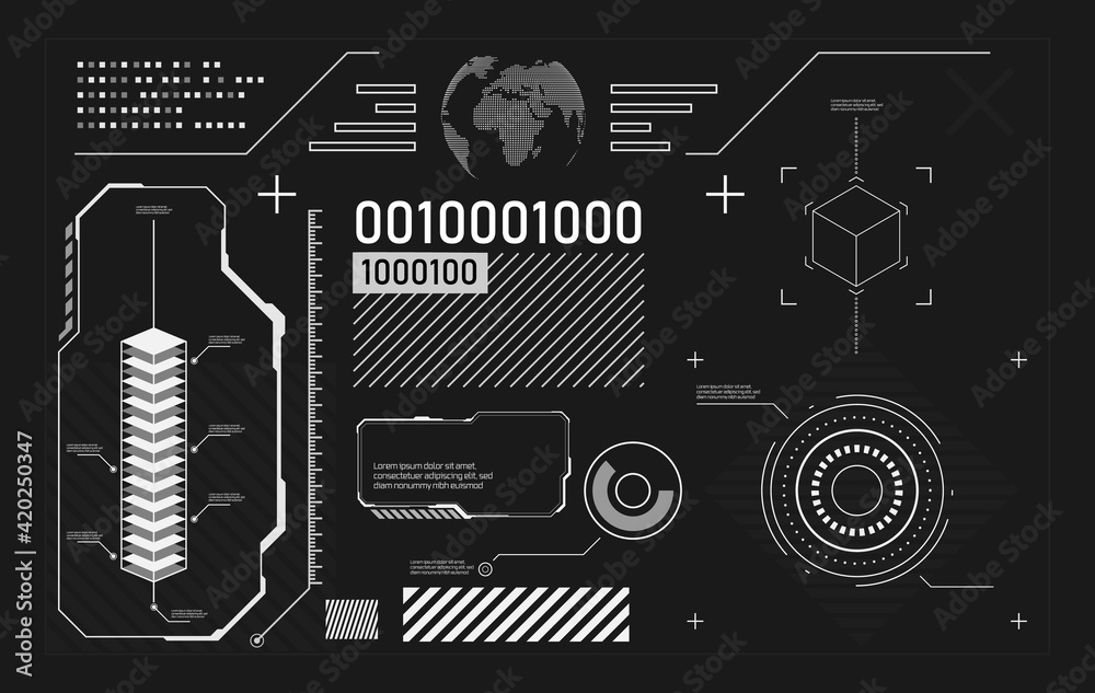 Fototapete vector hud graphic in futuristic style. high tech interface elements for your design. digital touch 