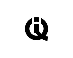 qi iq letter logo design vector template