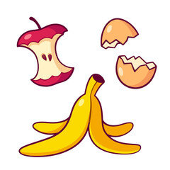 Organic waste compost illustration