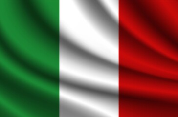 Italian Flag Vector Closeup Illustration