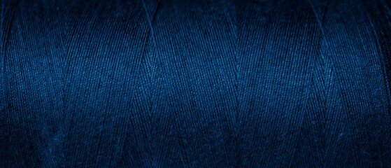 blue cotton threads with visible details. background