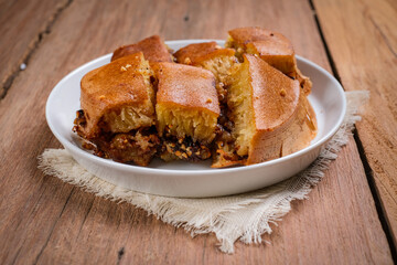 Martabak manis is Indonesian stuffed sweet pancake filled with roasted peanut and chocolate