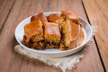 Martabak manis is Indonesian stuffed sweet pancake filled with roasted peanut and chocolate