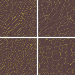 set of vector decorative textures of hot volcanic lava - 420253945