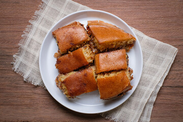 Martabak manis is Indonesian stuffed sweet pancake filled with roasted peanut and chocolate