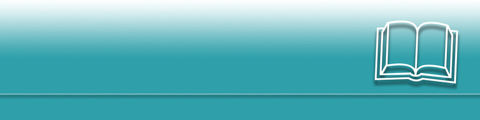 Hellblauer Hintergrund mit einem Buch als Symbol